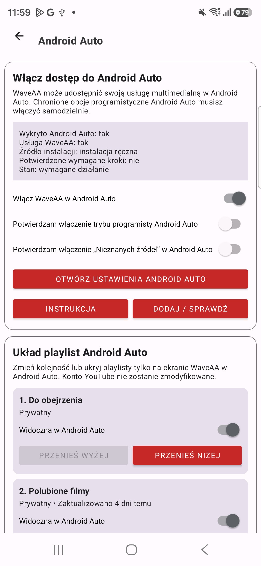 Android Auto on the phone